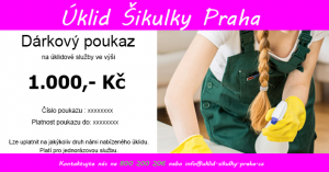 vouchery - dárkový poukaz 1.000 Kč na úklid